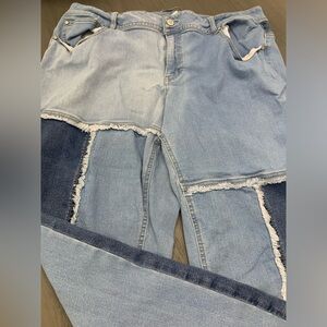 Unique Cato plus size 18W patched jeans like new. Hi-rise
